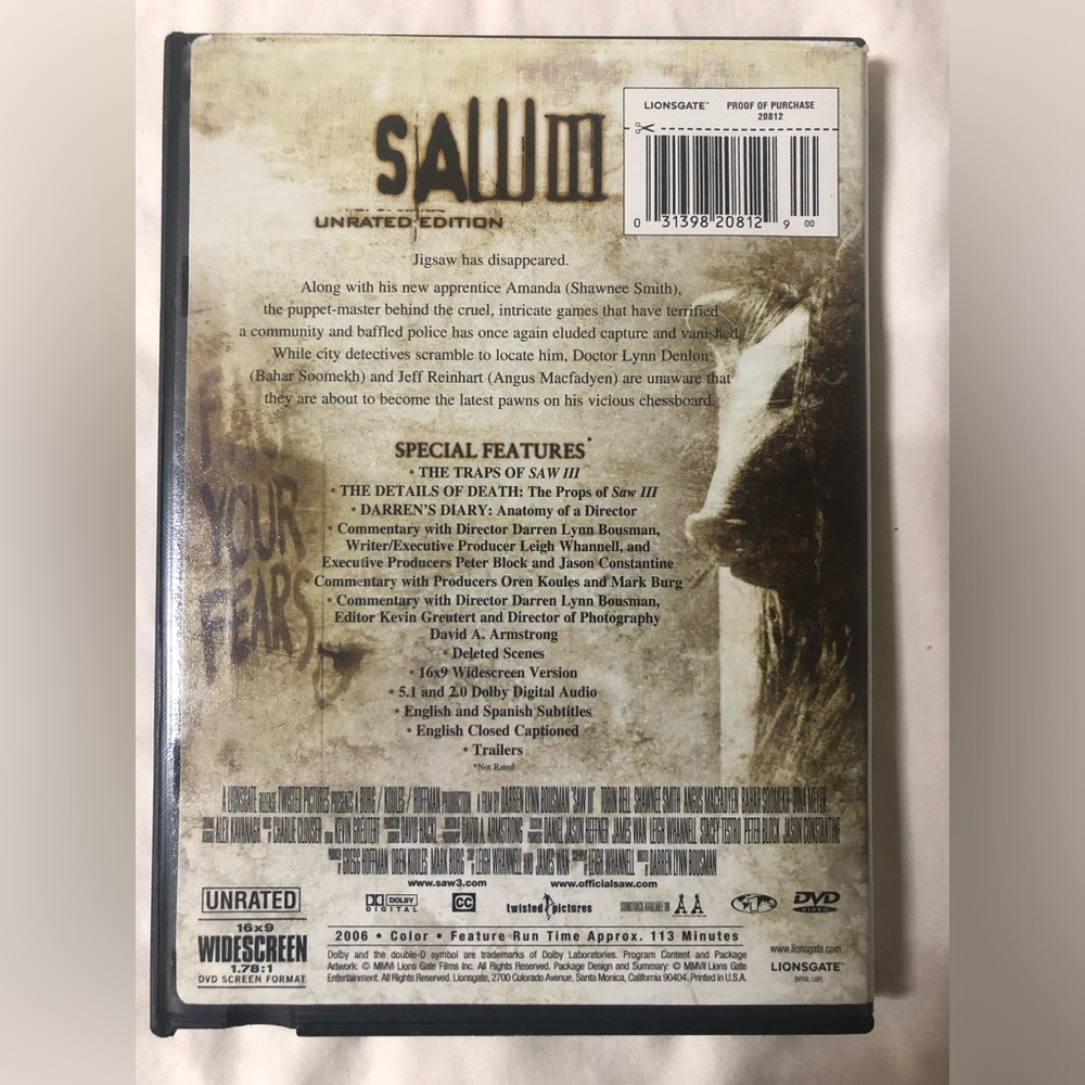 SAW DVD MOVIE - Picture 2 of 3